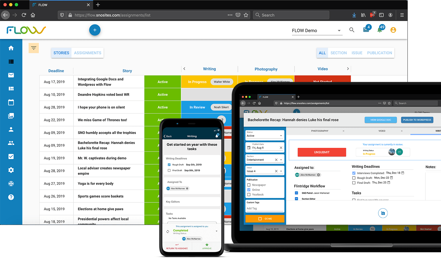 A demo of FLOW on multiple devices.